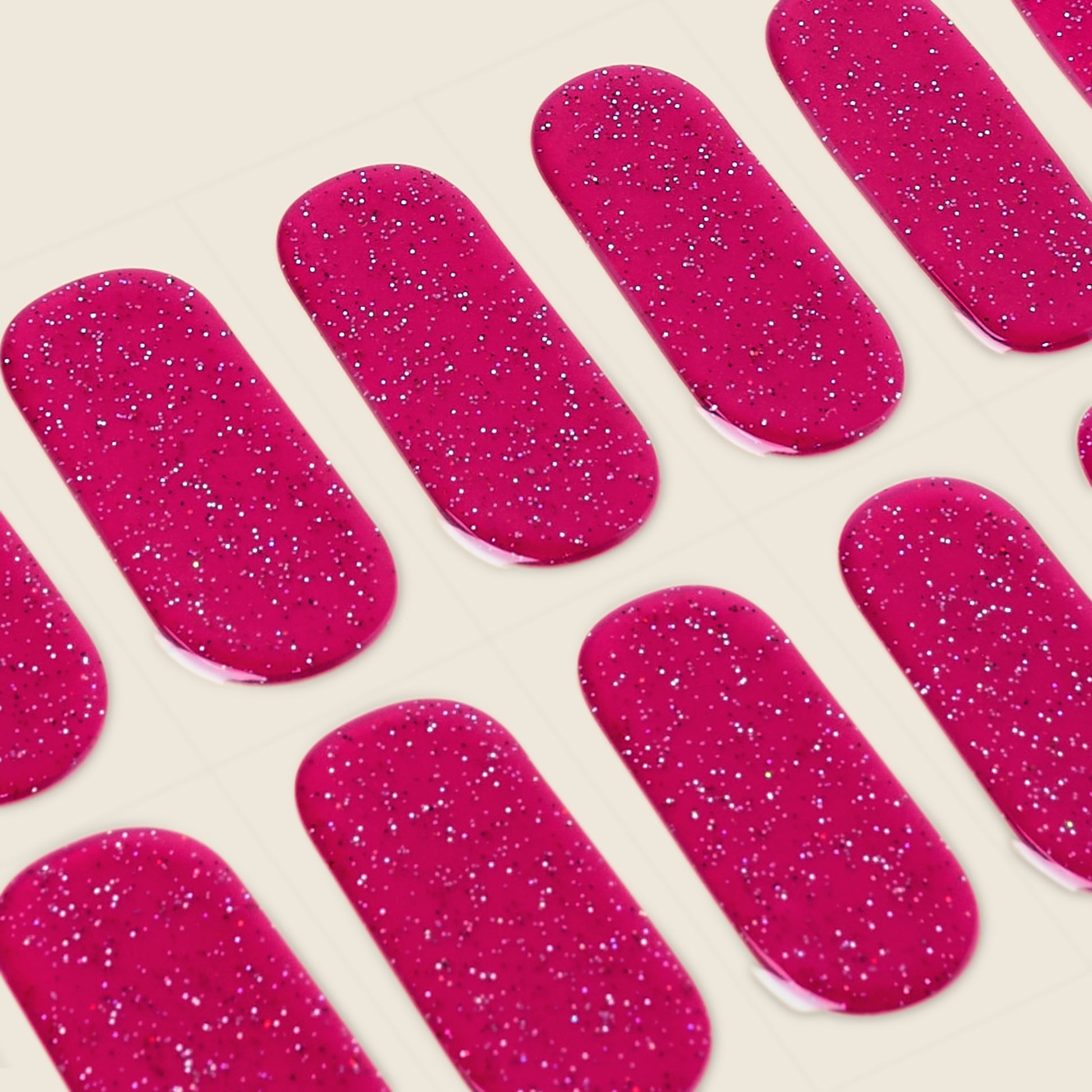 mesme Alison Fuchsia Pink 14-Day UV Gel Nail Wraps — Strip Sheet Close-Up