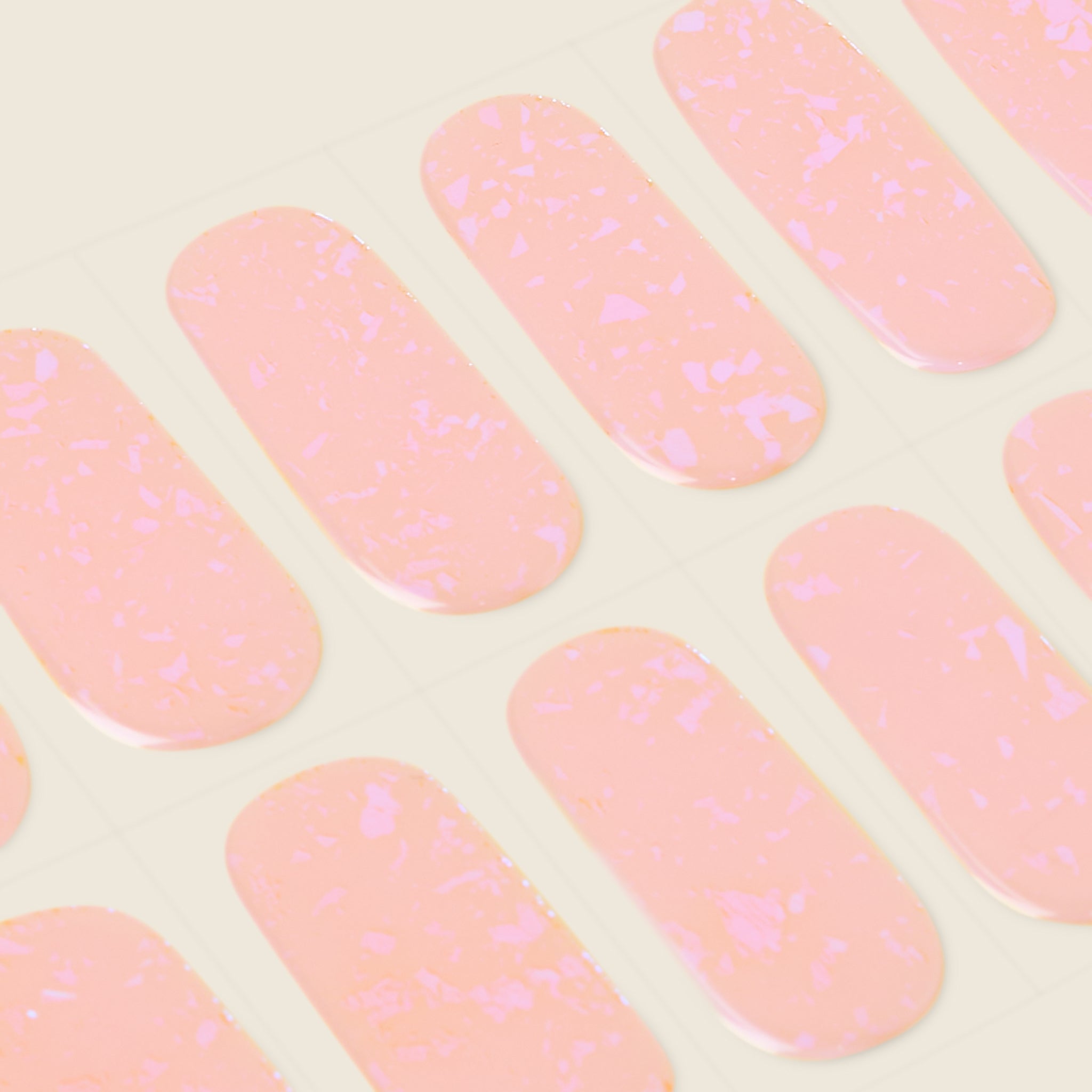 mesme Athena Pink 14-Day UV Gel Nail Wraps — Strip Sheet Close-Up
