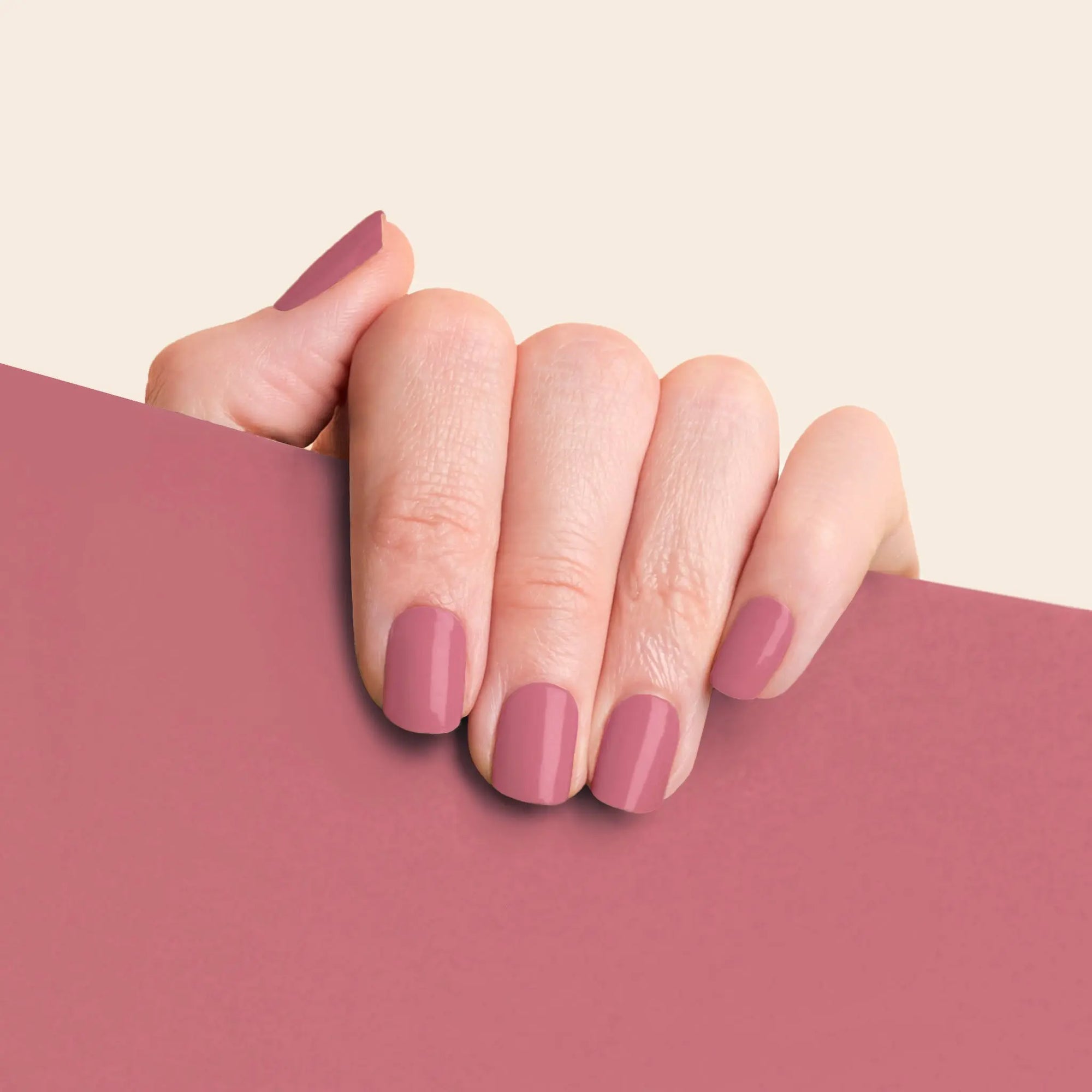 mesme Emily  Dusty Rose 10-Day UV-Free Nail Wraps On Hand