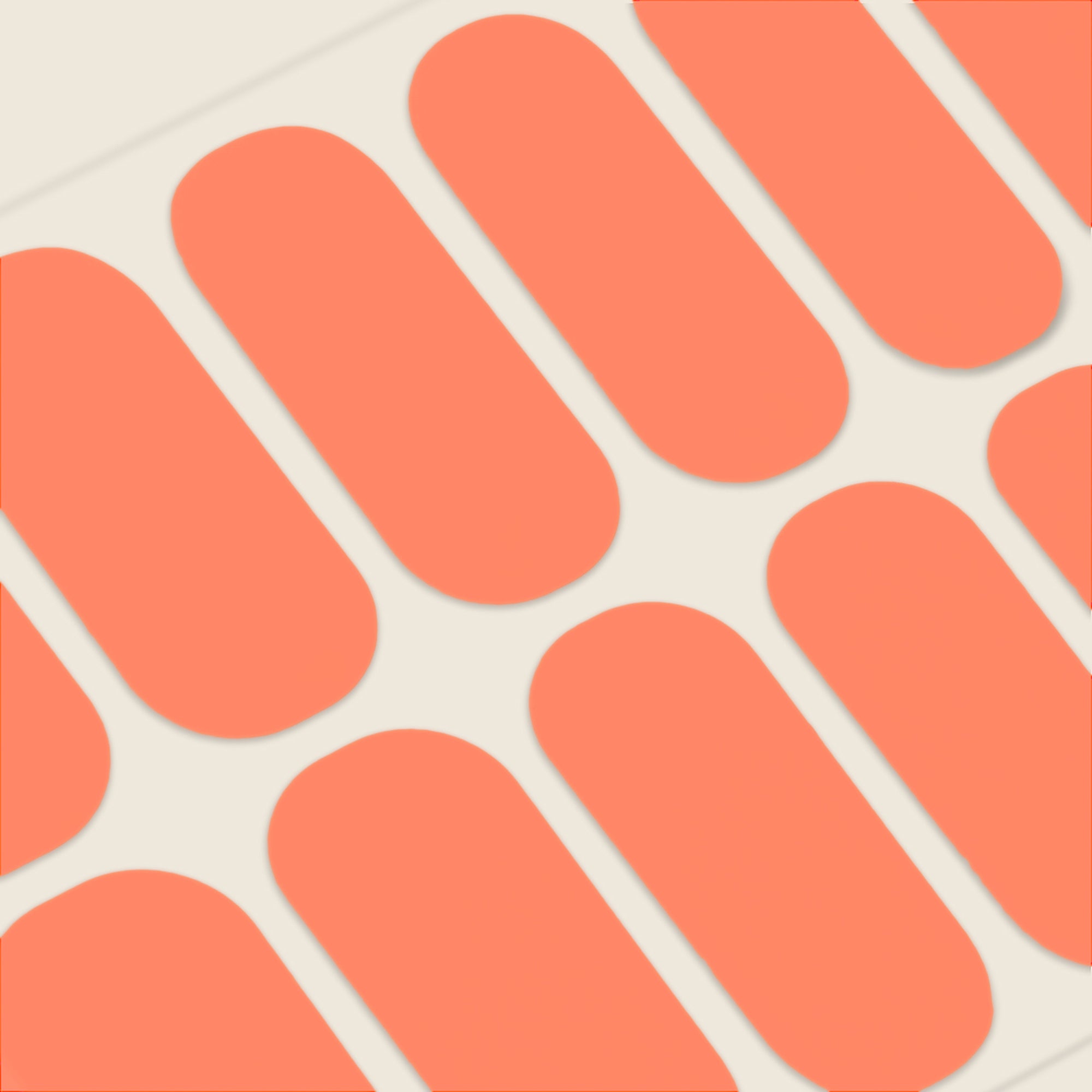 mesme Fee Coral 3+ Day UV-Free Gel Nail Wraps — Strip Sheet Close-Up