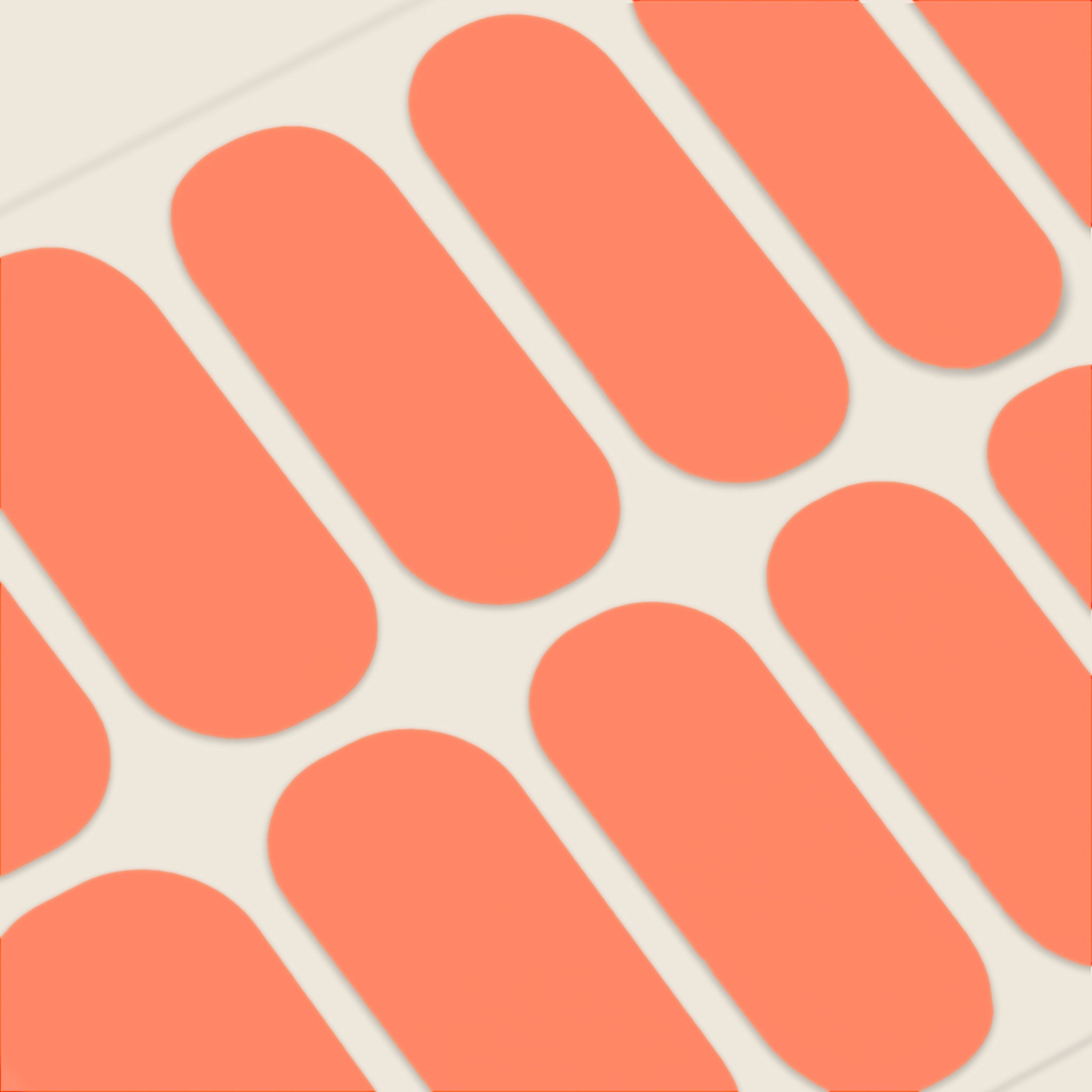 mesme Fee Coral 3+ Day UV-Free Gel Nail Wraps — Strip Sheet Close-Up