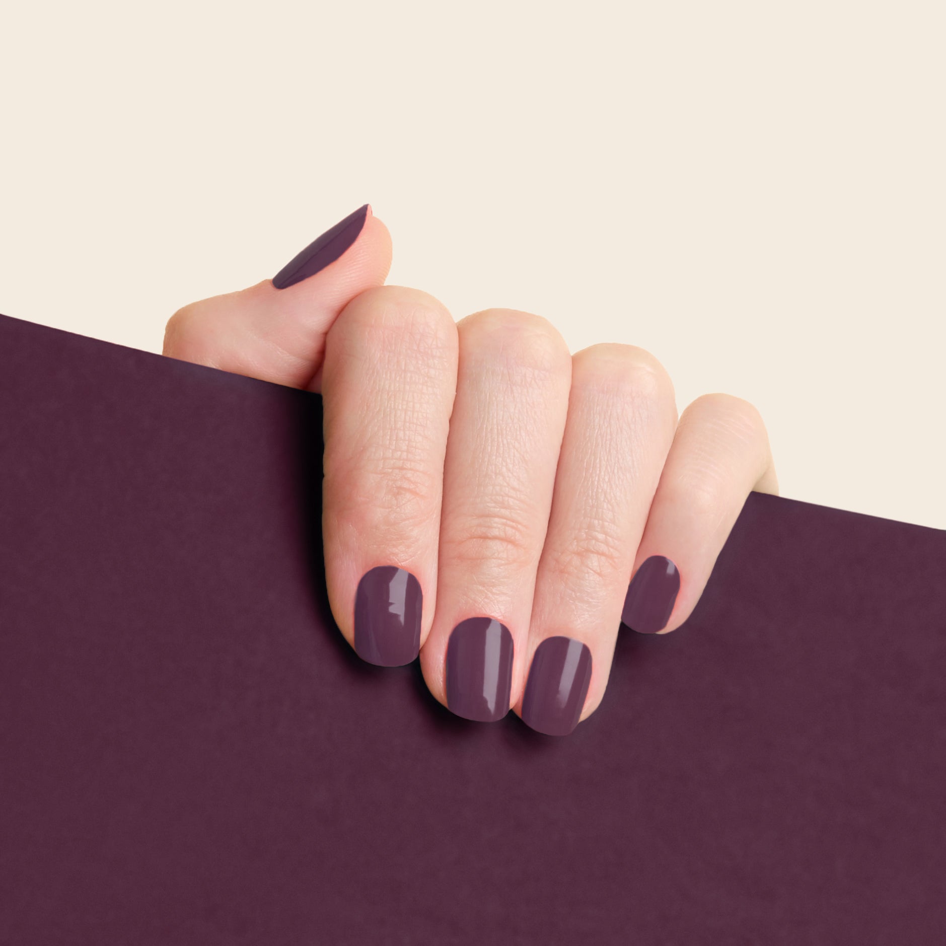 mesme Ladina Purple 14-Day UV Gel Nail Wraps On Hand