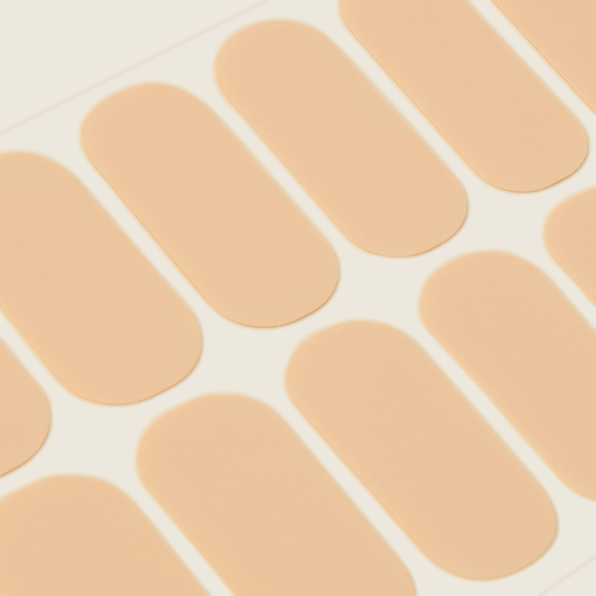 Layisha Peach Nude 3+ Day UV-Free Gel Nail Wraps — Strip Sheet Close-Up