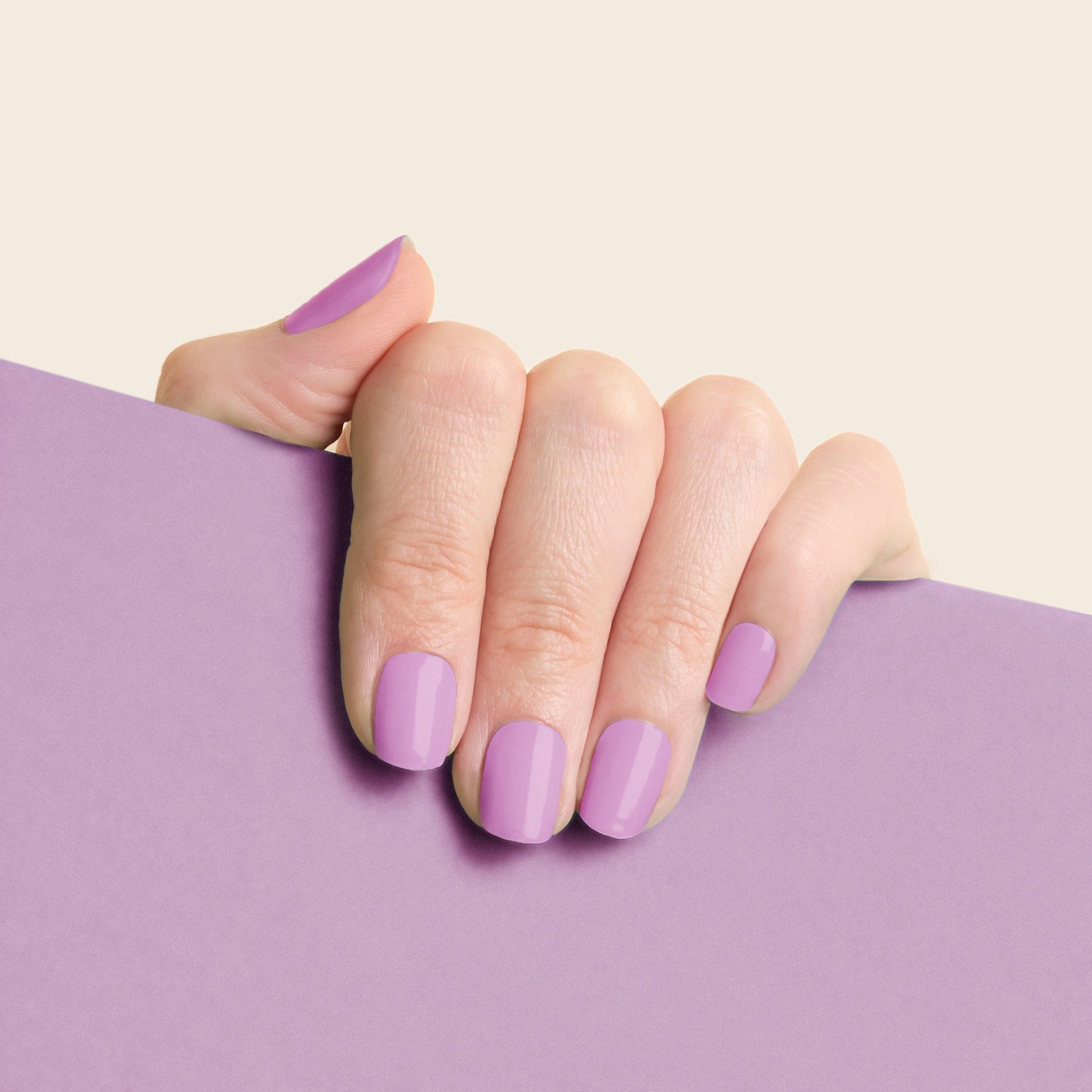 mesme Sarah Lilac 14-Day UV Gel Nail Wraps On Hand