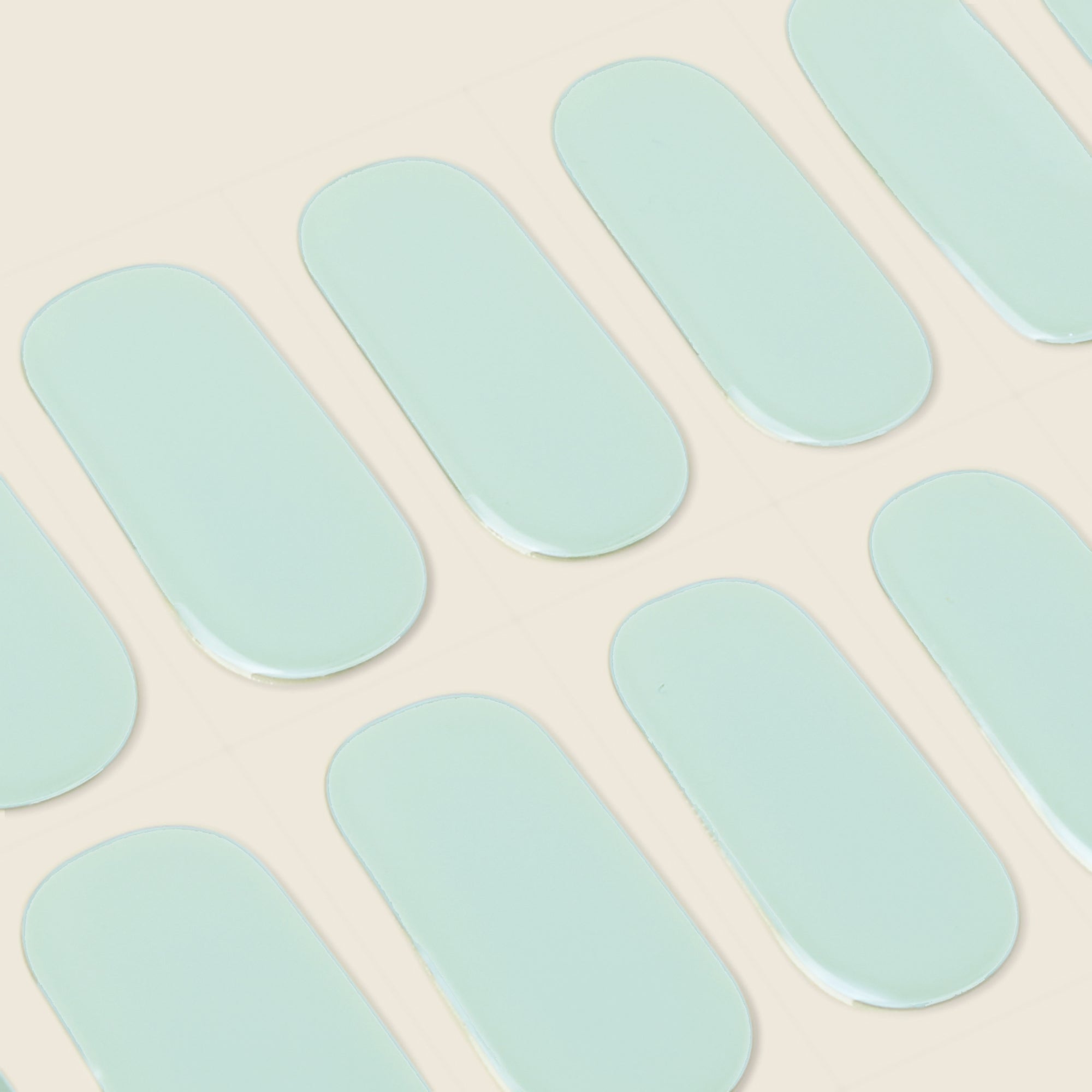 mesme Sarika Pastel Mint 14-Day UV Gel Nail Wraps — Strip Sheet Close-Up