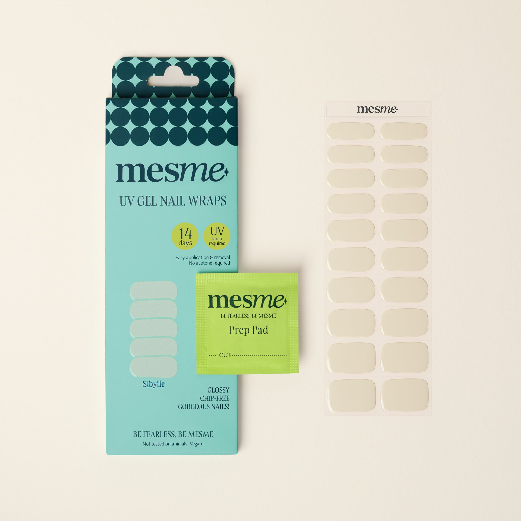 mesme Sibylle Ivory 14-Day UV Gel Nail Wraps — Packaging